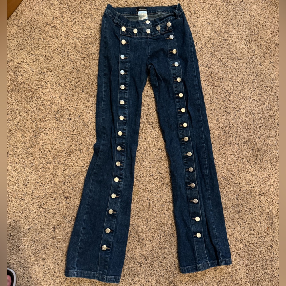 Bebe low rise button jeans